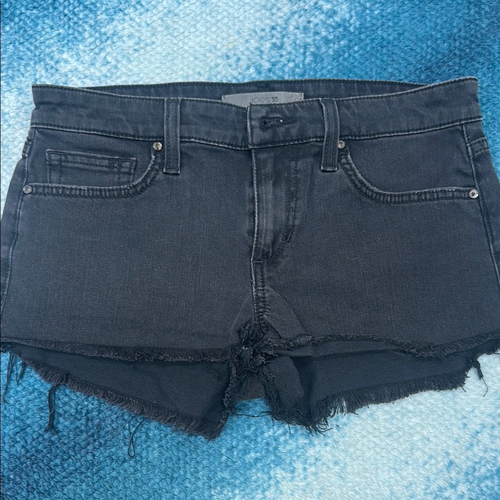 Joe's Jeans Black Distressed 3” Cut Off Short, W 27